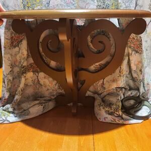 Vintage Hanging Wall Shelf Farmhouse Victorian Wood 14" Wx7" Deep